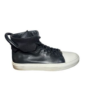 Buscemi Men's Black 125MM Leather High-Top Sneakers Shoes Size US 12.5/ EU 46